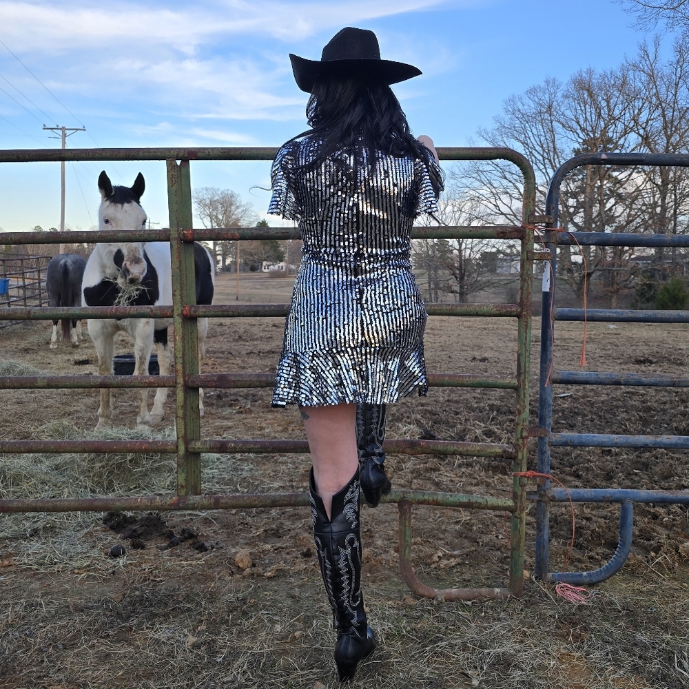 SFC Silver Sequin Dress - Picture 2 of 7